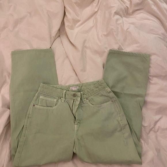 🐬Good American good 90s baggy wide leg loose jeans lime color size 4 size 27 - Picture 2 of 8